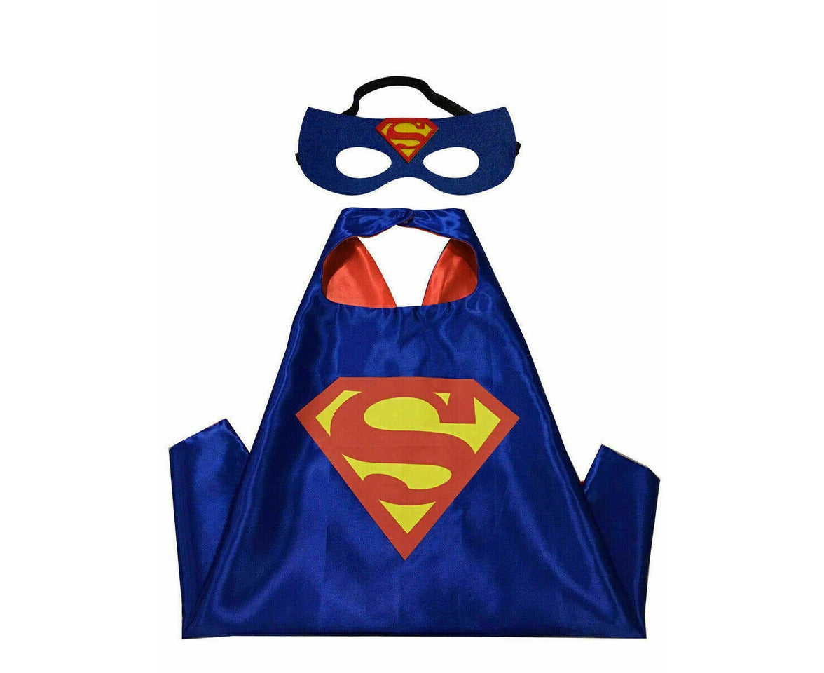 Superheros Cape with Felt Mask Set for kids 3-7 Year Anime