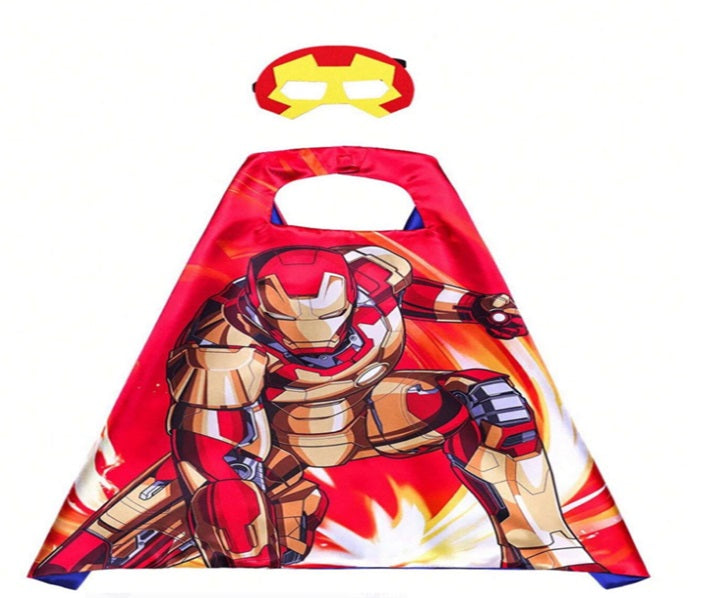 Superheros Cape with Felt Mask Set for kids 3-7 Year Anime