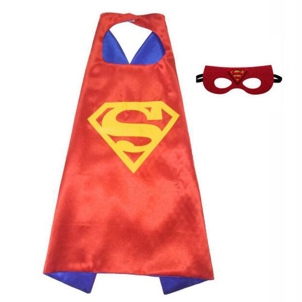 Superheros Cape with Felt Mask Set for kids 3-7 Year Anime
