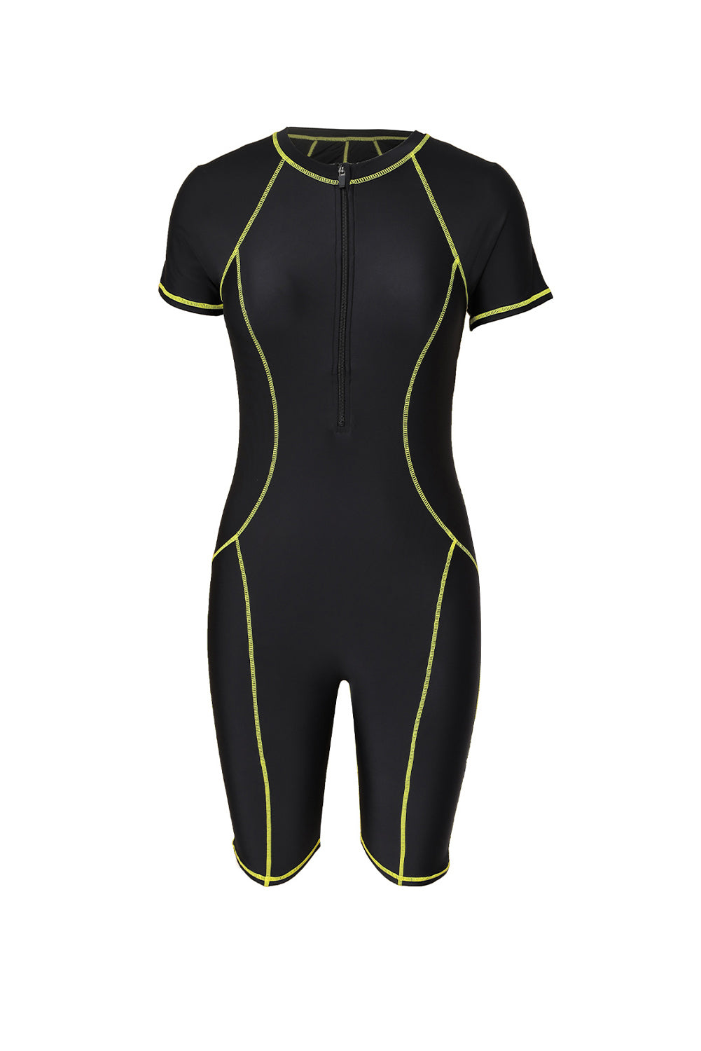 Black Seam Contoured Zip Front Wetsuit