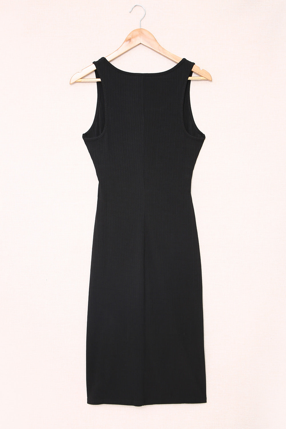 Black Criss Cross Cut-out Slits Sleeveless Midi Dress