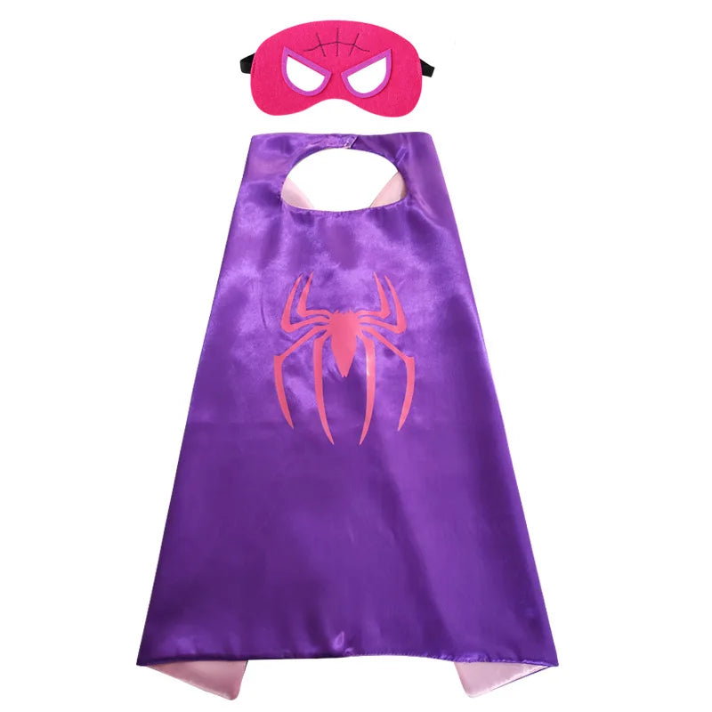 Superheros Cape with Felt Mask Set for kids 3-7 Year Anime