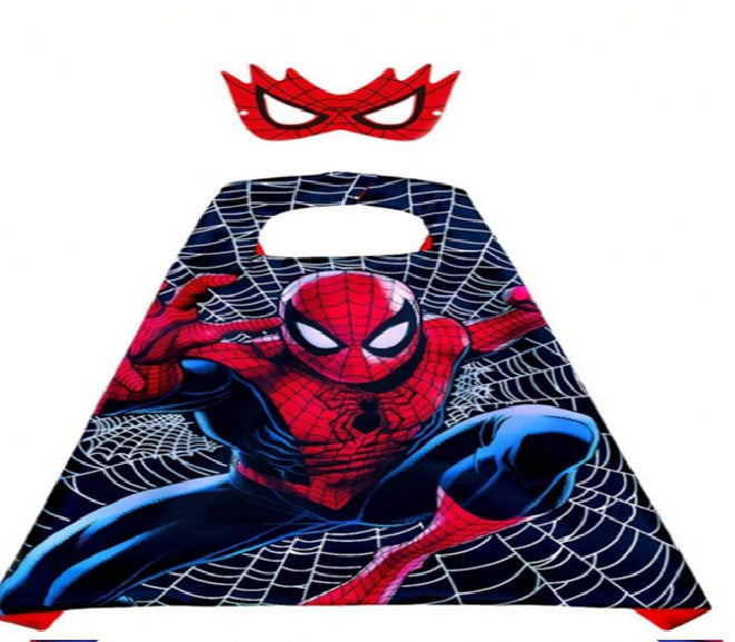 Superheros Cape with Felt Mask Set for kids 3-7 Year Anime