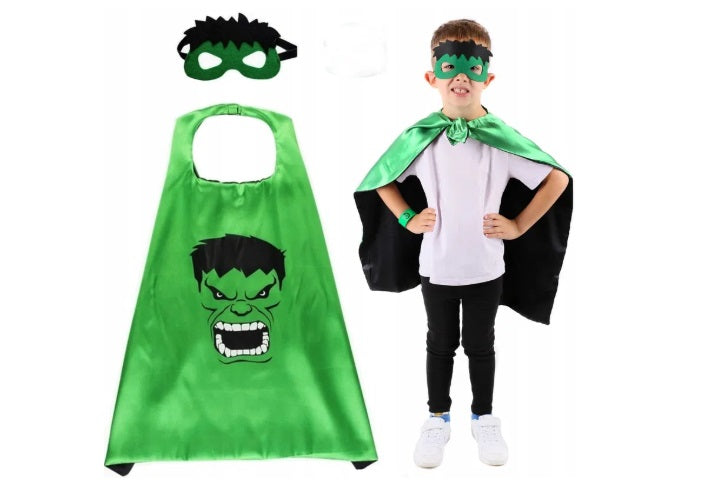 Superheros Cape with Felt Mask Set for kids 3-7 Year Anime