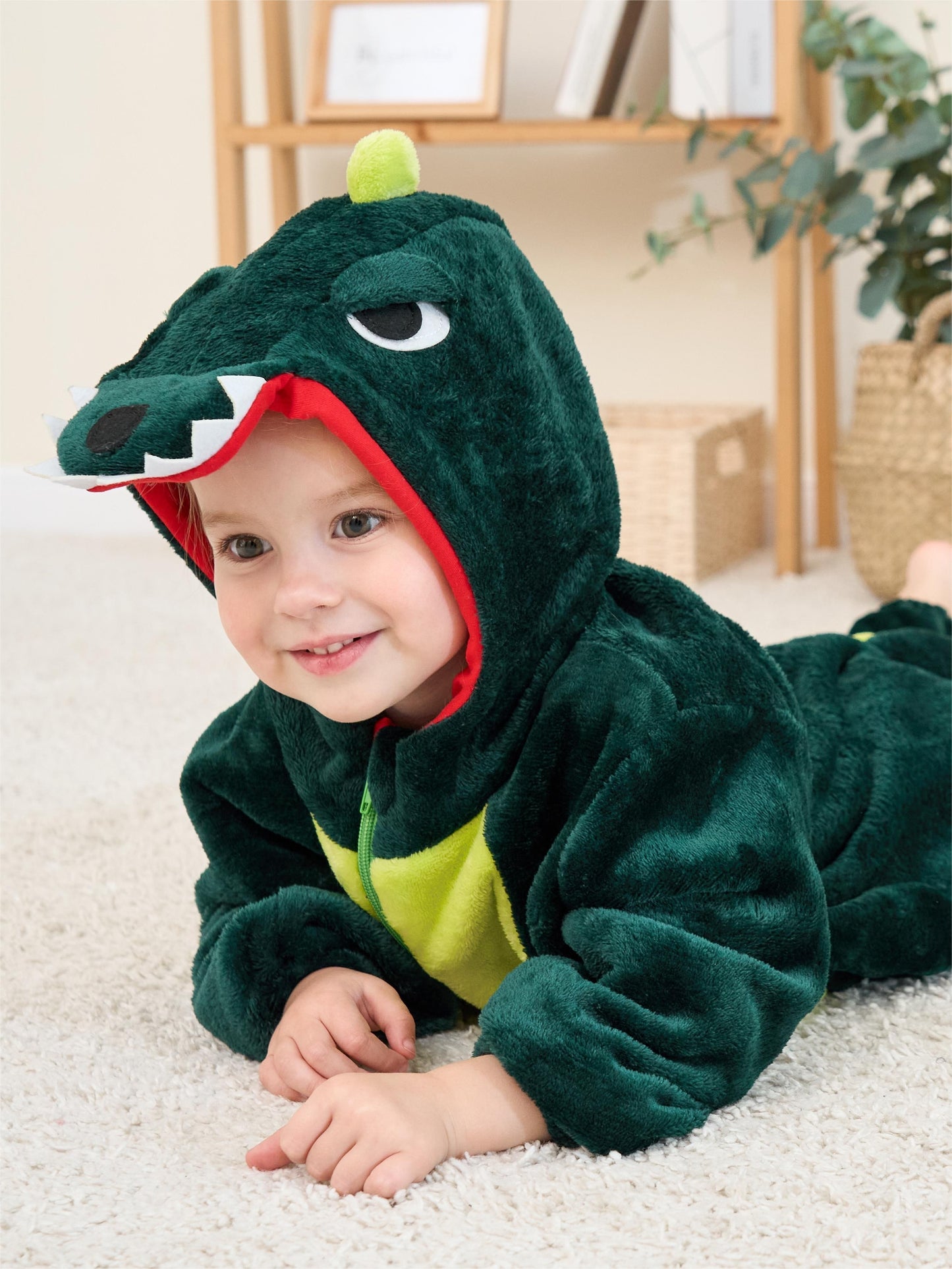 Cozy Dinosaur Hooded Jumpsuit