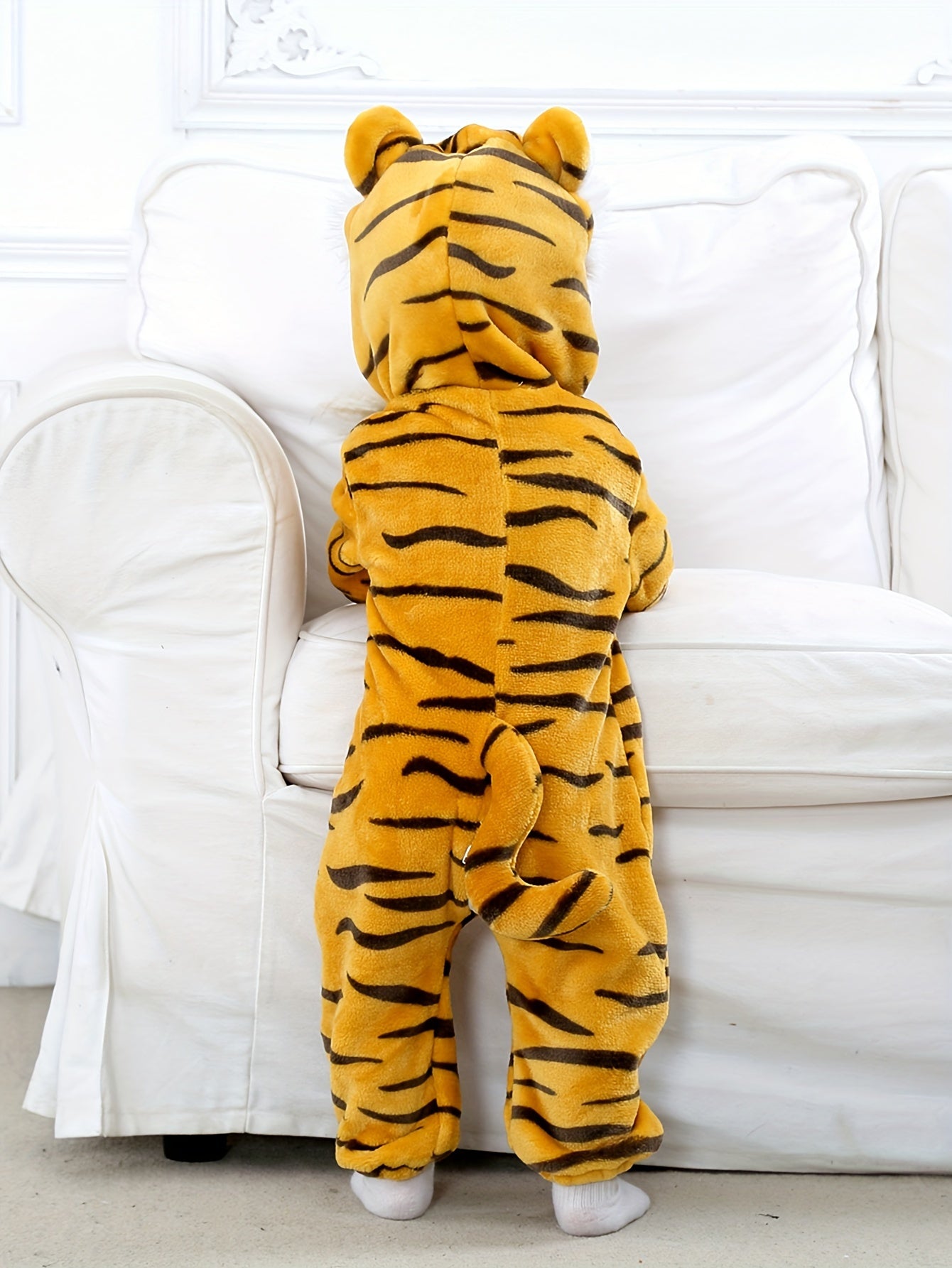 Tiger costume, Fleece Animal Zip-Up Hooded Outfit for Toddlers