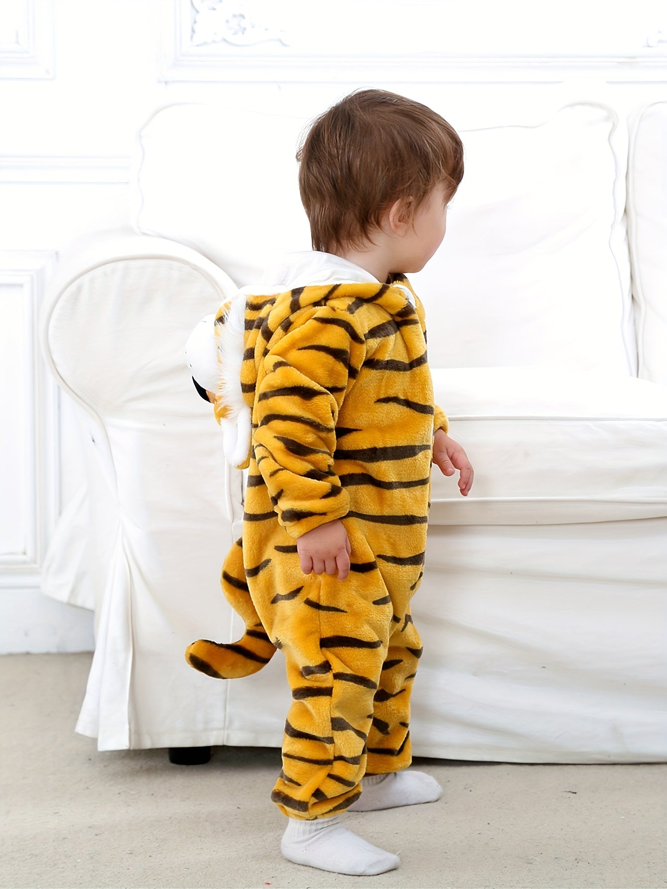 Tiger costume, Fleece Animal Zip-Up Hooded Outfit for Toddlers