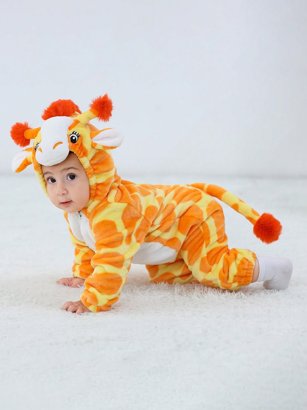 Baby's Adorable Giraffe Hooded Jumpsuit