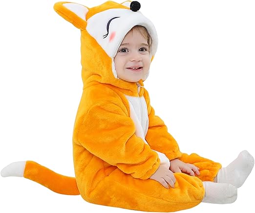 Baby's Adorable Fox Hooded Jumpsuit