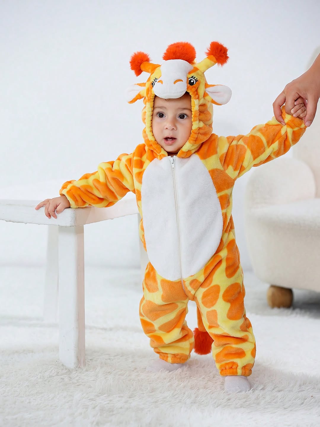 Baby's Adorable Giraffe Hooded Jumpsuit
