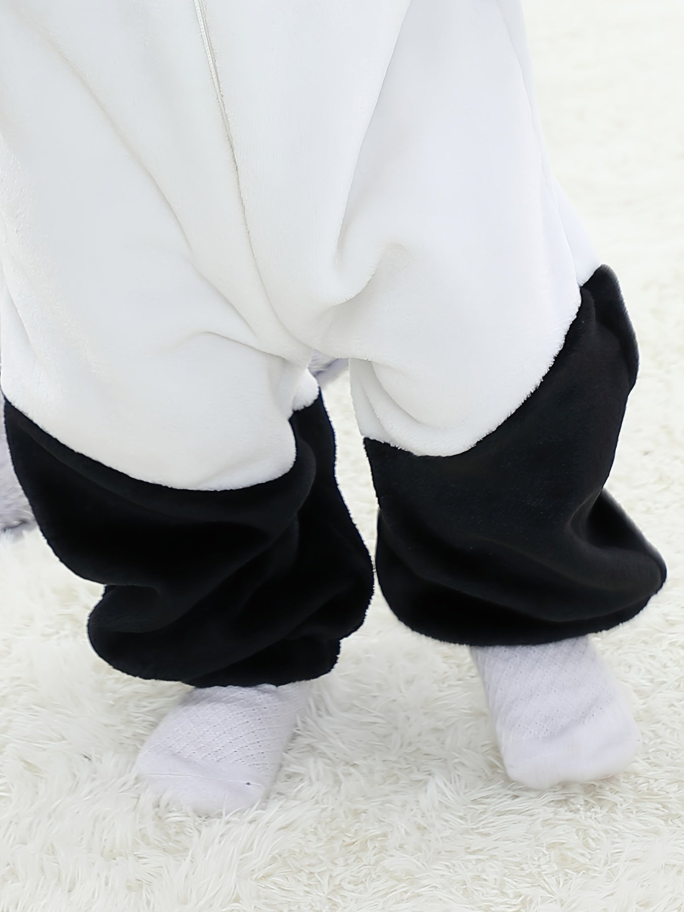Baby Black & White Cute Panda Pattern Soft Outdoor Hooded Bodysuit With Zipper