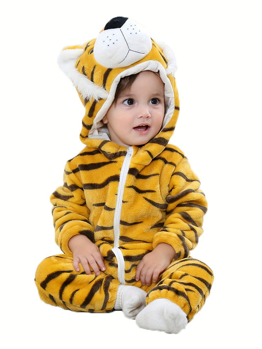 Tiger costume, Fleece Animal Zip-Up Hooded Outfit for Toddlers